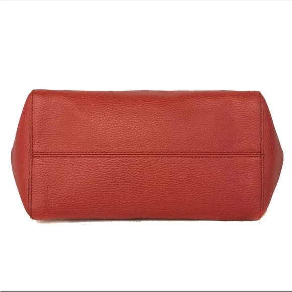 GUCCI Swing Logo Red Leather Shoulder Tote Bag - Picture 5 of 9